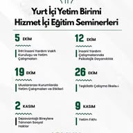 Yurt İçi Yetim Çalışmaları Hizmet İçi Eğitim Seminerleri